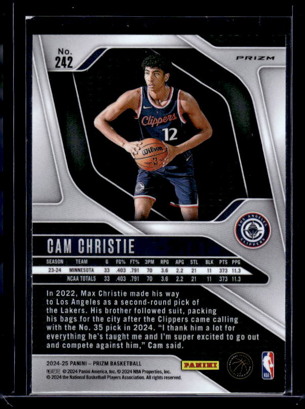 2024-25 Panini Prizm #242 Cam Christie Prizms Red White and Blue