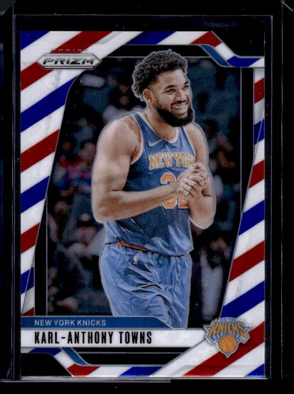 2024-25 Panini Prizm #141 Karl-Anthony Towns Prizms Red White and Blue