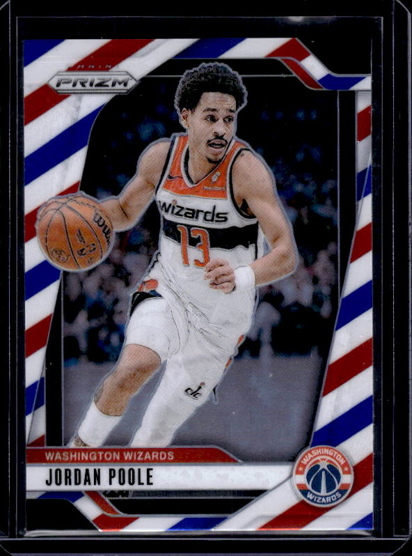 2024-25 Panini Prizm #184 Jordan Poole Prizms Red White and Blue