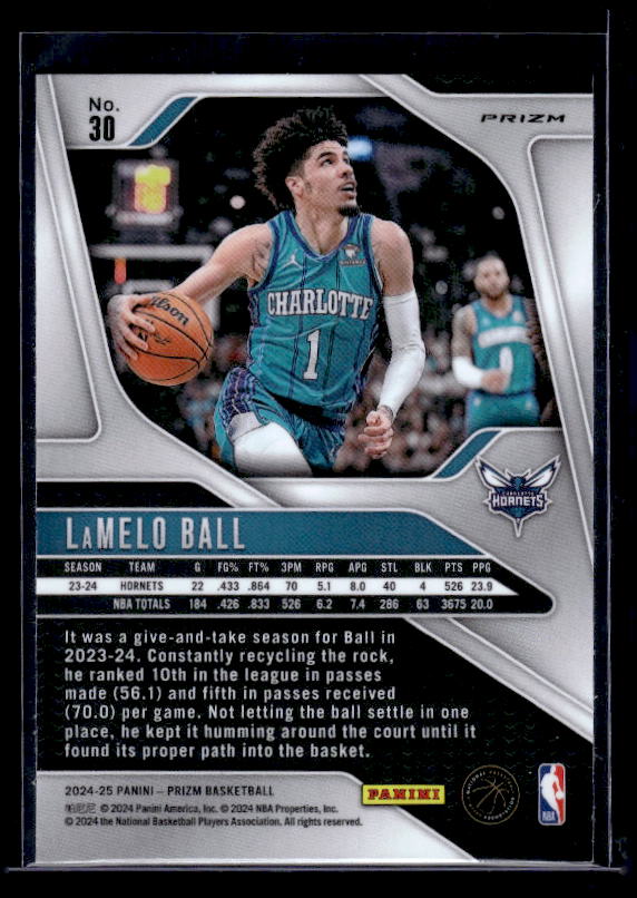 2024-25 Panini Prizm #30 LaMelo Ball Prizms Red White and Blue
