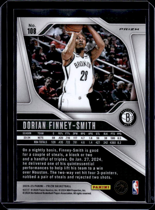 2024-25 Panini Prizm #108 Dorian Finney-Smith Prizms Pink Ice