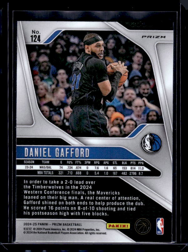 2024-25 Panini Prizm #124 Daniel Gafford Prizms Pink Ice