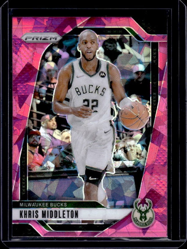 2024-25 Panini Prizm #153 Khris Middleton Prizms Pink Ice