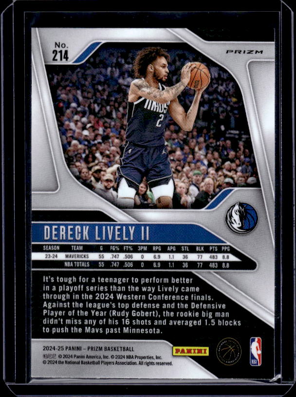 2024-25 Panini Prizm #214 Dereck Lively II Prizms Ice
