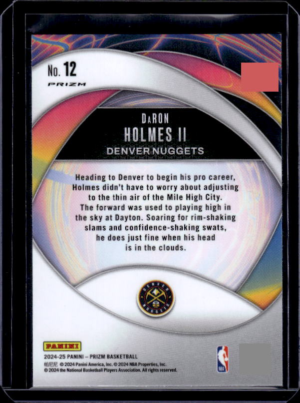 2024-25 Panini Prizm #12 DaRon Holmes II Instant Impact Prizms Silver