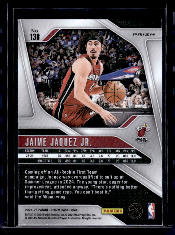 2024-25 Panini Prizm #138 Jaime Jaquez Jr. Prizms Silver