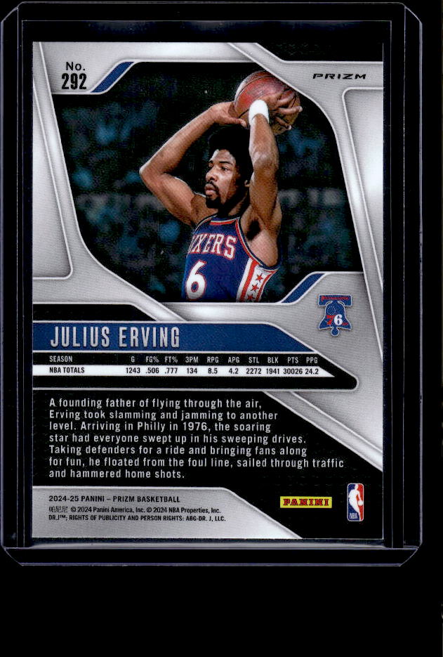 2024-25 Panini Prizm #292 Julius Erving Prizms Ice