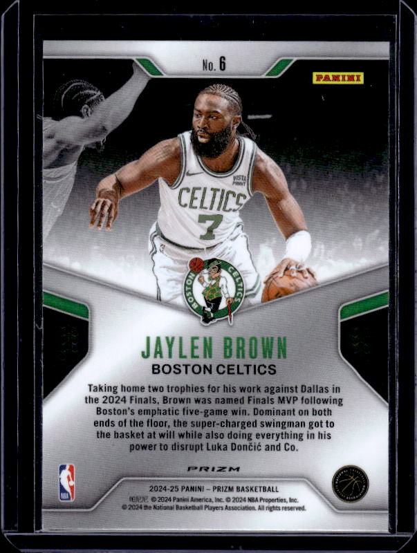 2024-25 Panini Prizm #6 Jaylen Brown Dominance Prizms Silver