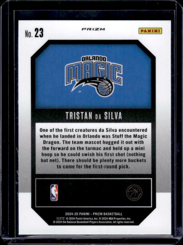 2024-25 Panini Prizm #23 Tristan da Silva Emergent Prizms Silver