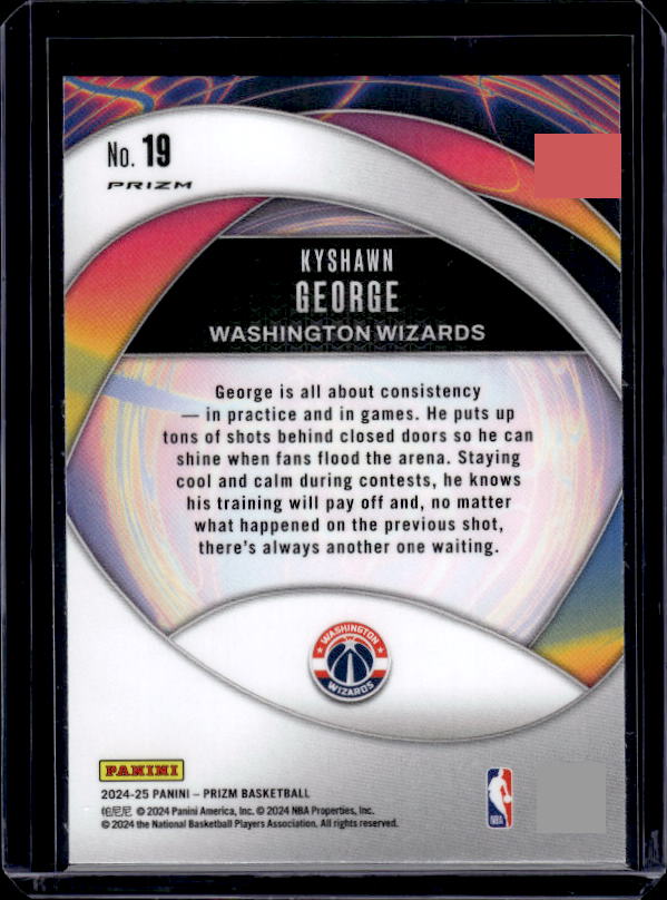 2024-25 Panini Prizm #19 Kyshawn George Instant Impact Prizms Silver