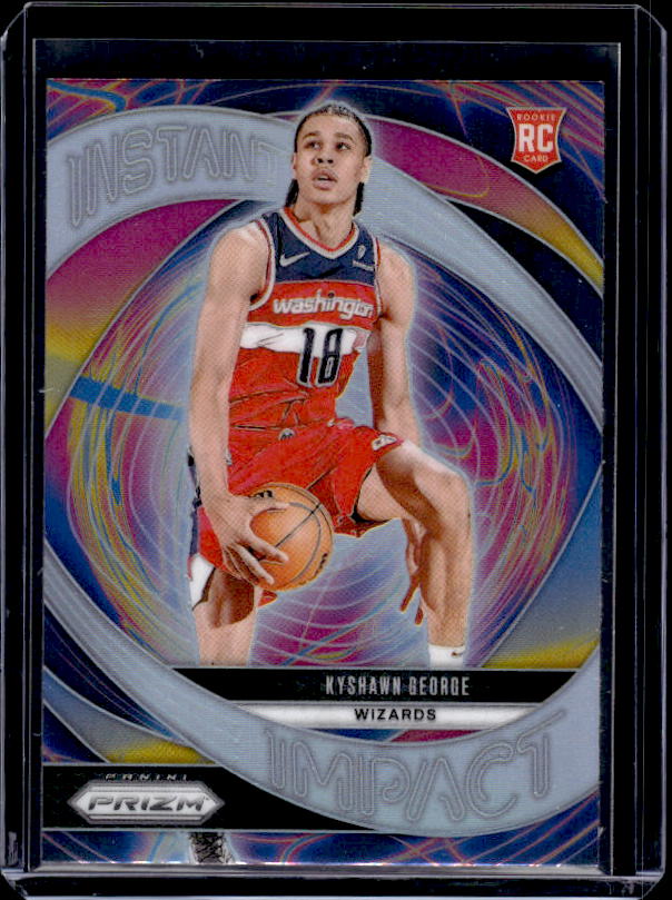 2024-25 Panini Prizm #19 Kyshawn George Instant Impact Prizms Silver