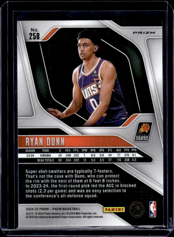 2024-25 Panini Prizm #258 Ryan Dunn Prizms Silver