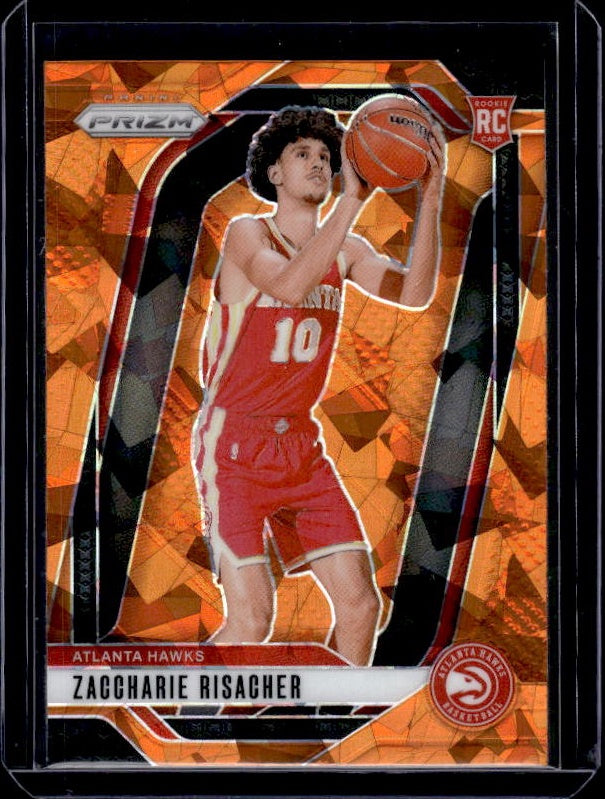 2024-25 Panini Prizm #265 Zaccharie Risacher Prizms Orange Ice