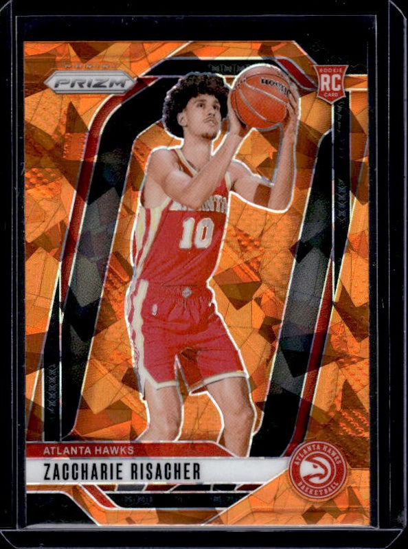 2024-25 Panini Prizm #265 Zaccharie Risacher Prizms Orange Ice
