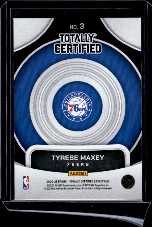 2024-25 Panini Totally Certified #3 Tyrese Maxey On Target Mirror