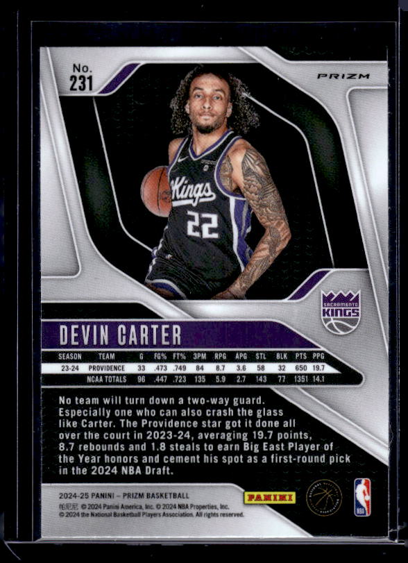 2024-25 Panini Prizm #231 Devin Carter Prizms Silver
