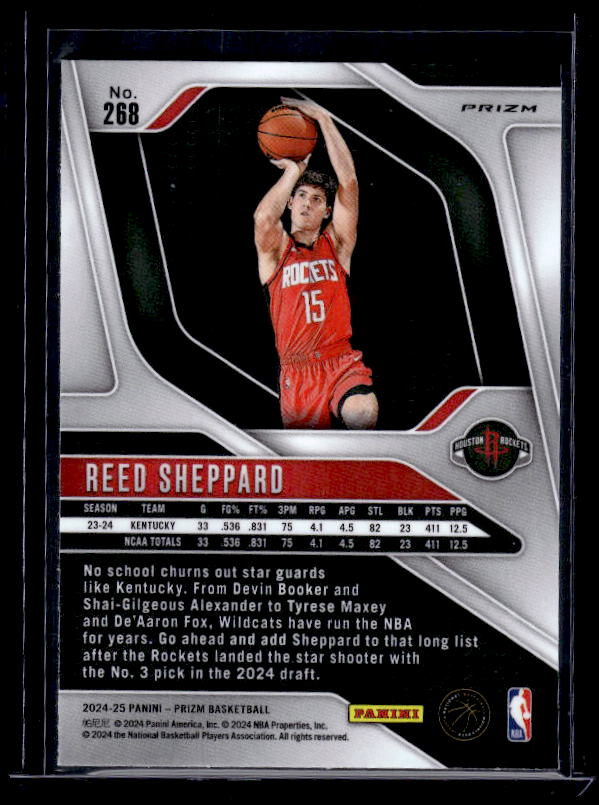 2024-25 Panini Prizm #268 Reed Sheppard Prizms Ice