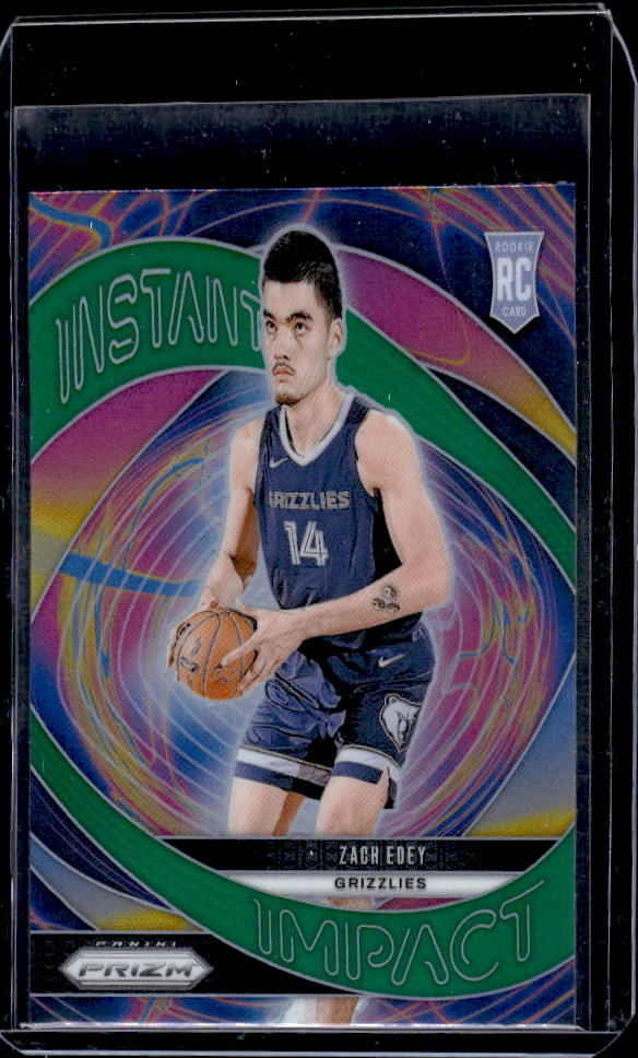 2024-25 Panini Prizm #25 Zach Edey Instant Impact Prizms Green