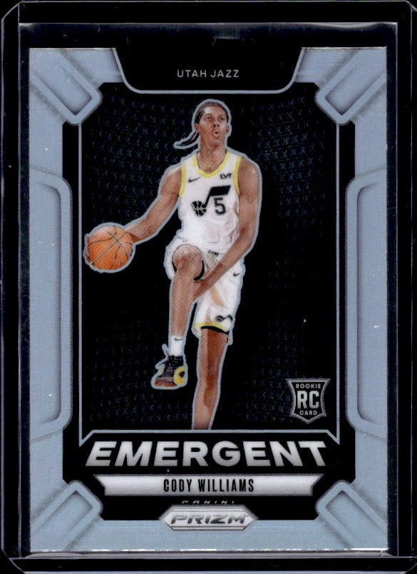 2024-25 Panini Prizm #12 Cody Williams Emergent Prizms Silver