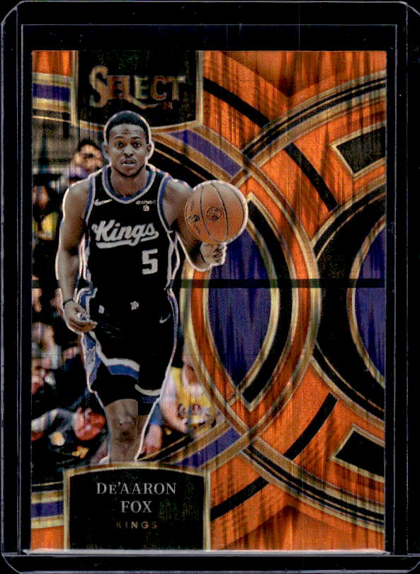 2023-24 Panini Select #152 De'Aaron Fox Orange Flash Prizms