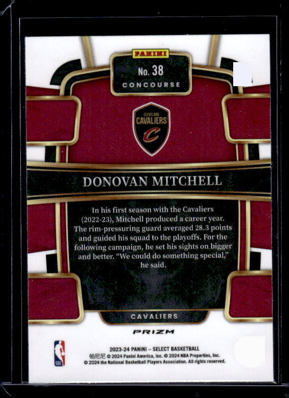 2023-24 Panini Select #38 Donovan Mitchell Blue Prizms