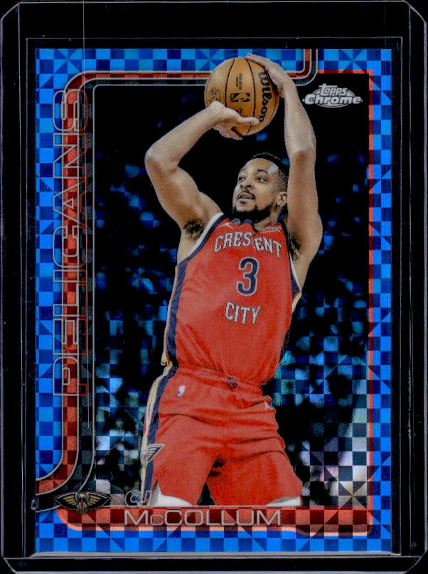 2025-26 Topps Chrome #136 CJ McCollum Blue X-Fractor