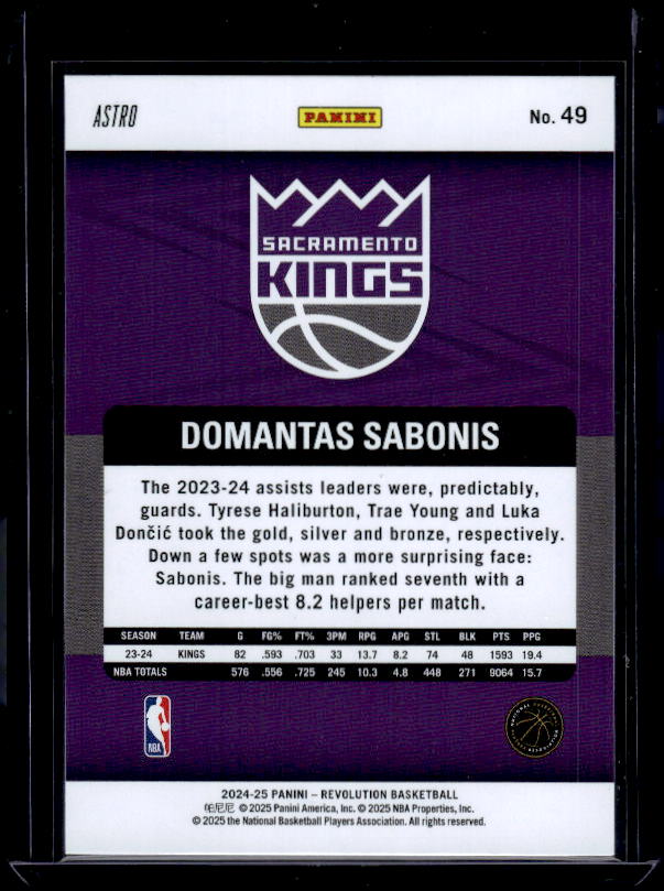 2024-25 Panini Revolution #49 Domantas Sabonis Astro