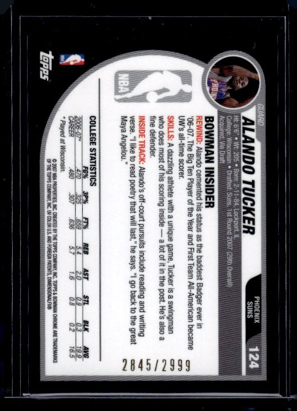 2007-08 Bowman #124 Alando Tucker #/2999