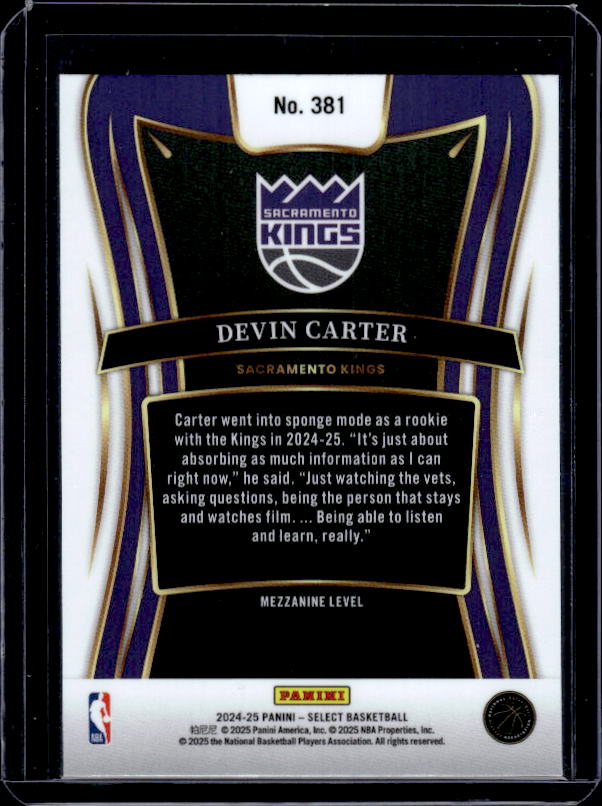 2024-25 Panini Select #381 Devin Carter