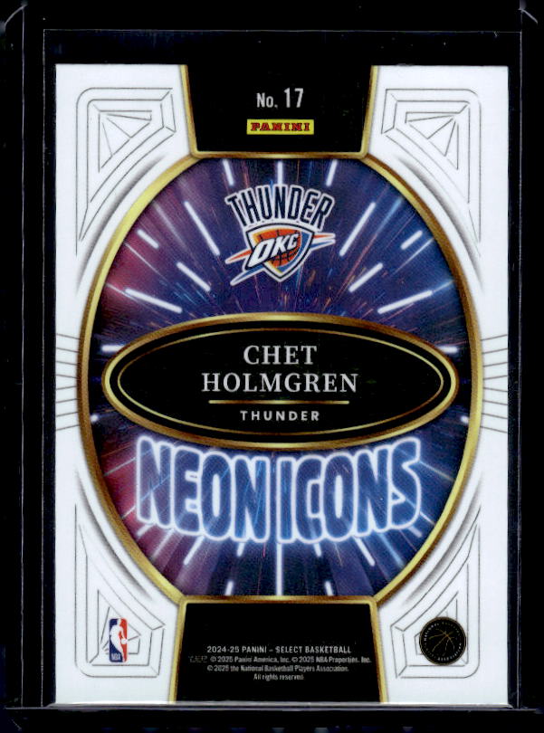 2024-25 Panini Select #17 Chet Holmgren Neon Icons