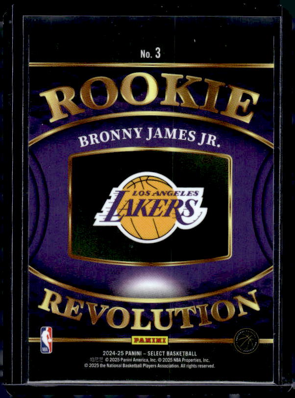 2024-25 Panini Select #3 Bronny James Jr. Rookie Revolution