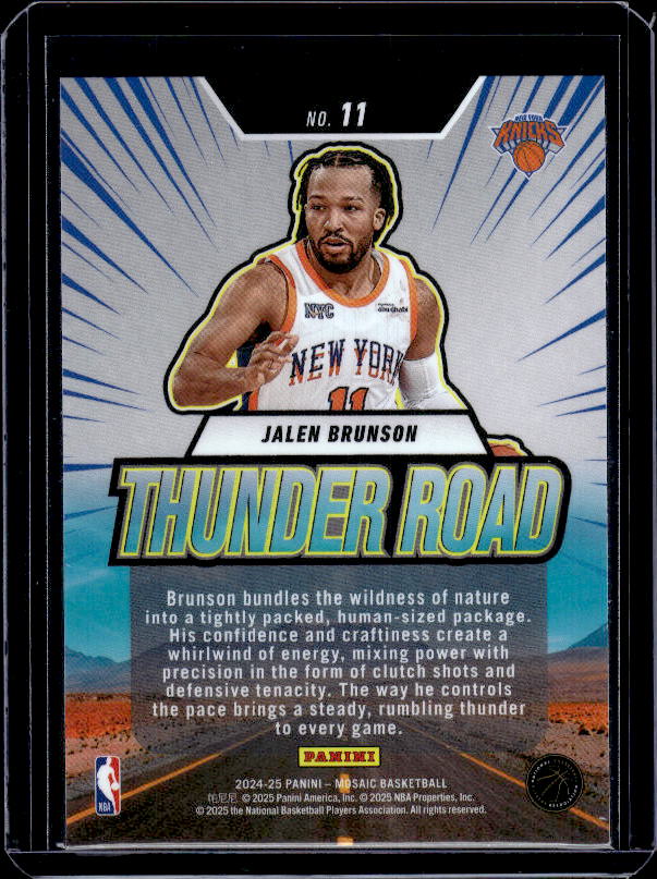 2024-25 Panini Mosaic #11 Jalen Brunson Thunder Road