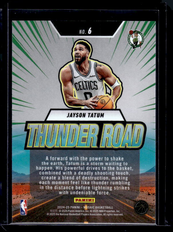 2024-25 Panini Mosaic #6 Jayson Tatum Thunder Road