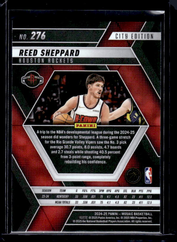 2024-25 Panini Mosaic #276 Reed Sheppard