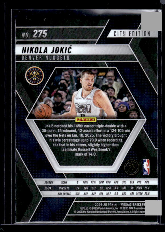 2024-25 Panini Mosaic #275 Nikola Jokic