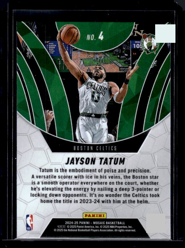 2024-25 Panini Mosaic #4 Jayson Tatum Elevate