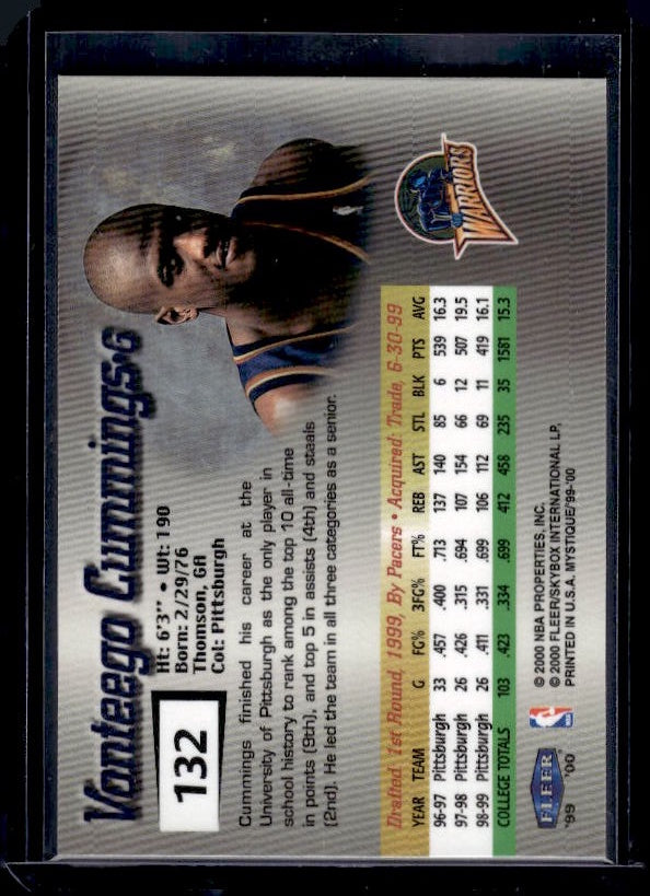 1999-00 Fleer Mystique #132 Vonteego Cummings #/2999