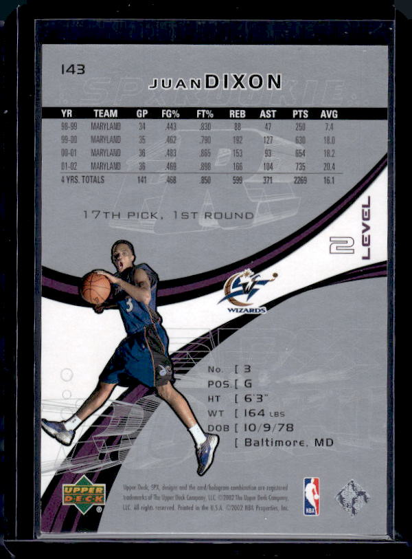 2002-03 SPx #143 Juan Dixon #/2599