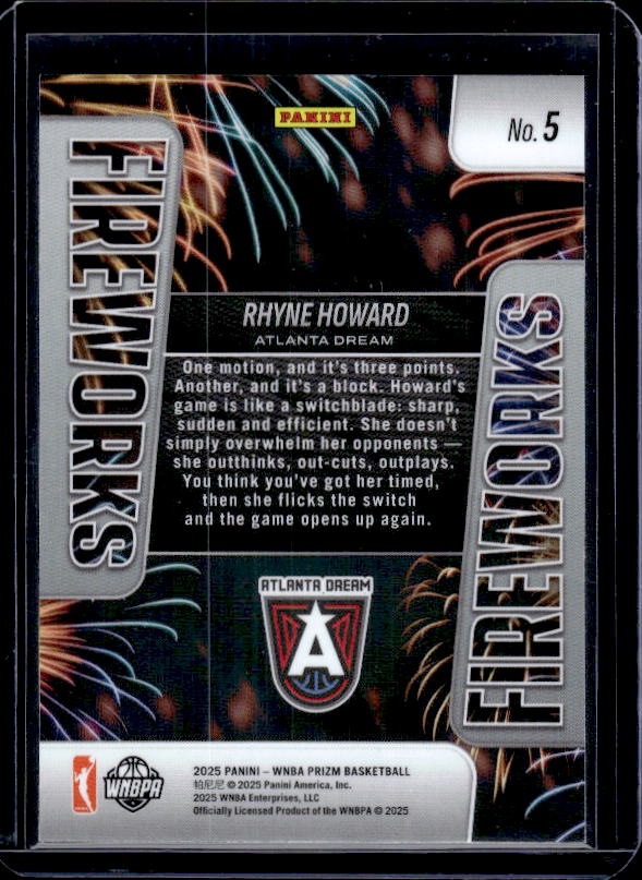 2025 Panini Prizm WNBA #5 Rhyne Howard Fireworks