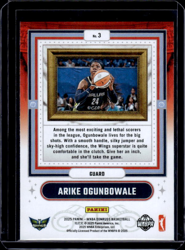 2025 Donruss WNBA #3 Arike Ogunbowale Franchise Features