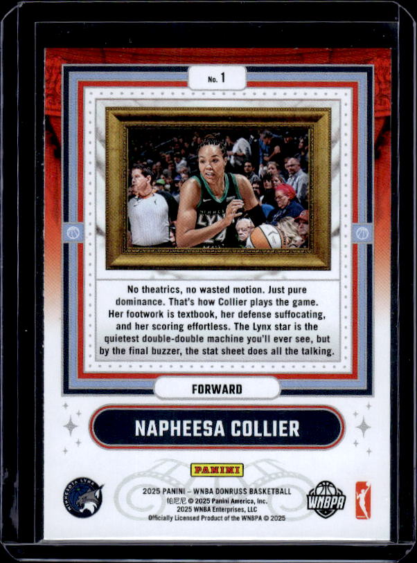 2025 Donruss WNBA #1 Napheesa Collier Franchise Features