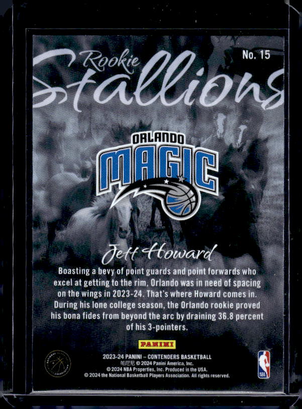 2023-24 Panini Contenders #15 Jett Howard Rookie Stallions