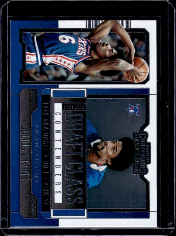 2023-24 Panini Contenders #17 Julius Erving Historic Draft Class Contenders