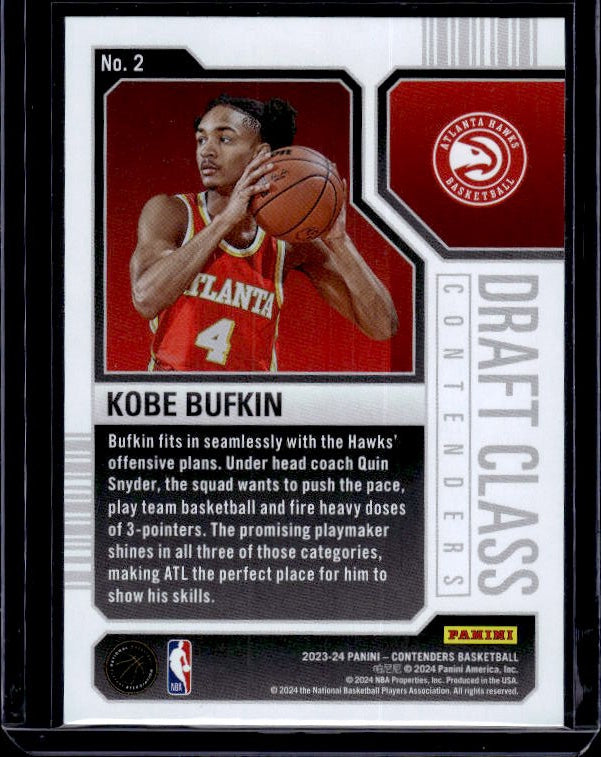 2023-24 Panini Contenders #2 Kobe Bufkin 2023 Draft Class Contenders