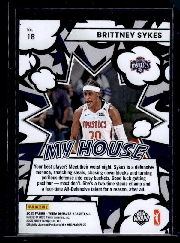 2025 Donruss WNBA #18 Brittney Sykes My House