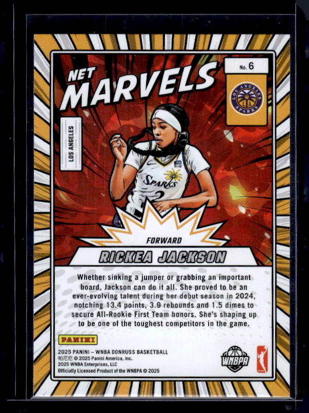 2025 Donruss WNBA #6 Rickea Jackson Net Marvels