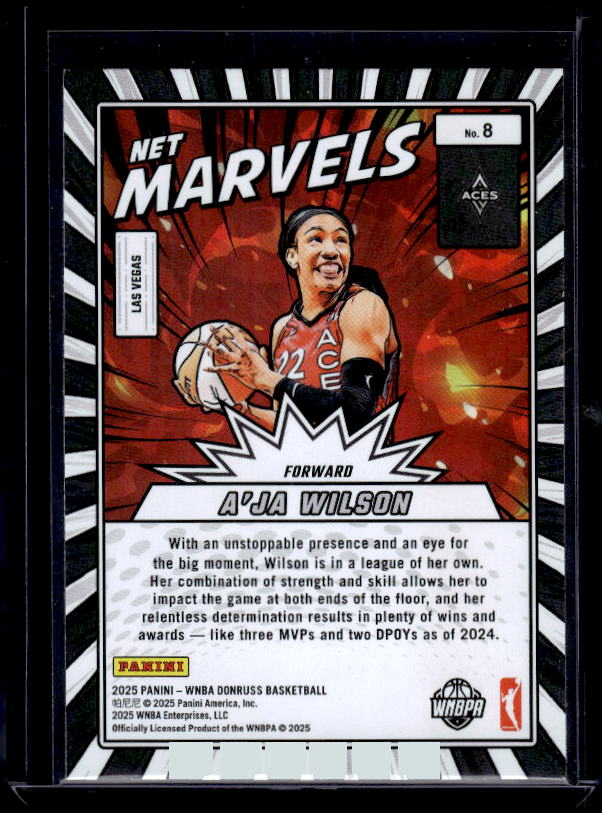 2025 Donruss WNBA #8 A'ja Wilson Net Marvels Press Proof