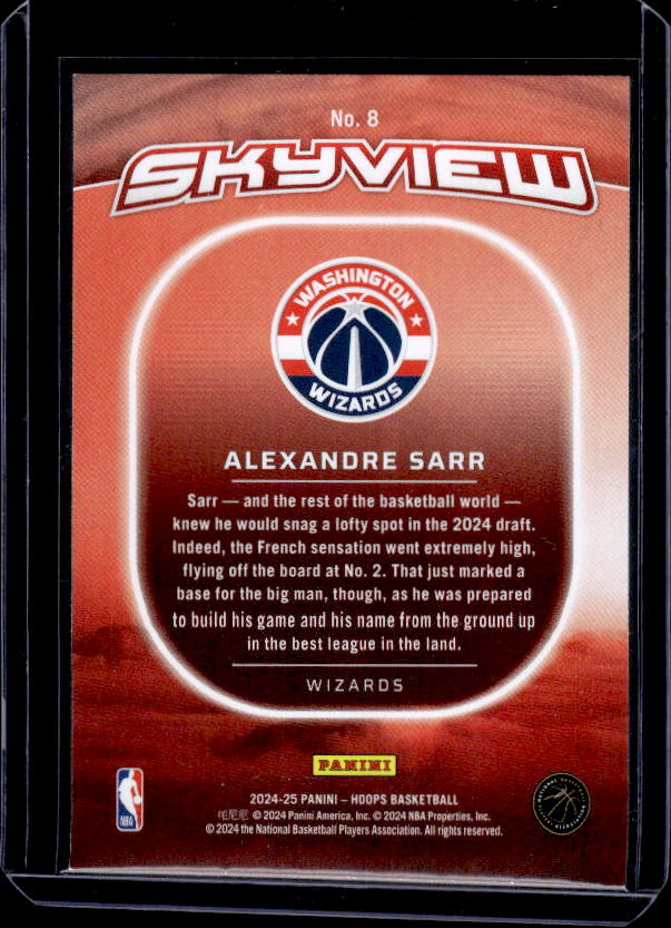2024-25 Hoops #8 Alexandre Sarr Skyview