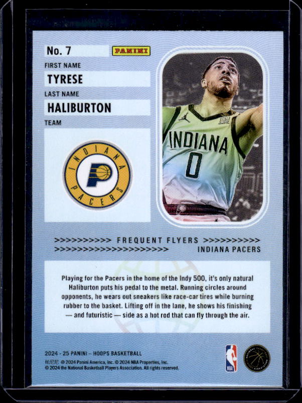 2024-25 Hoops #7 Tyrese Haliburton Frequent Flyers