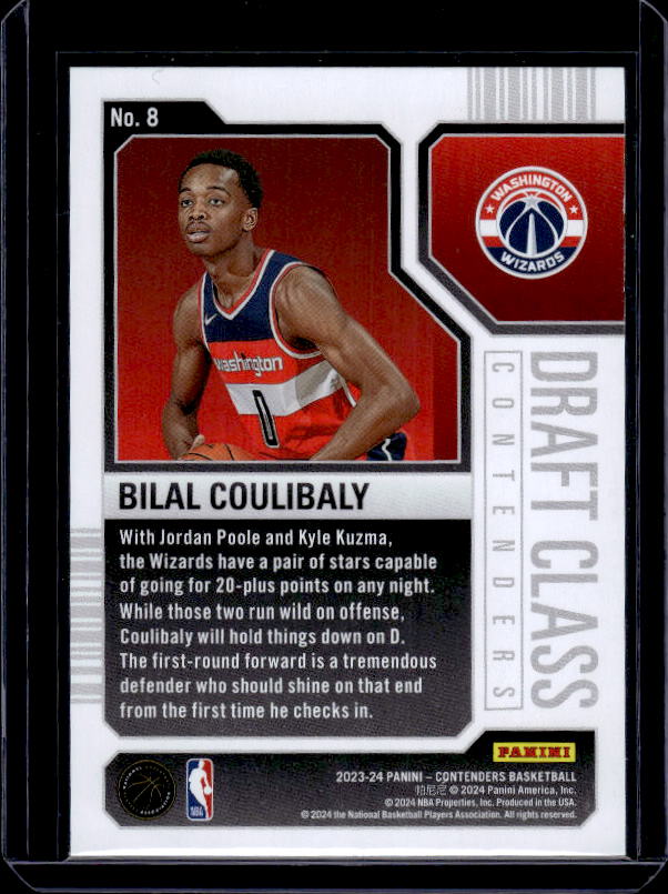 2023-24 Panini Contenders #8 Bilal Coulibaly 2023 Draft Class Contenders